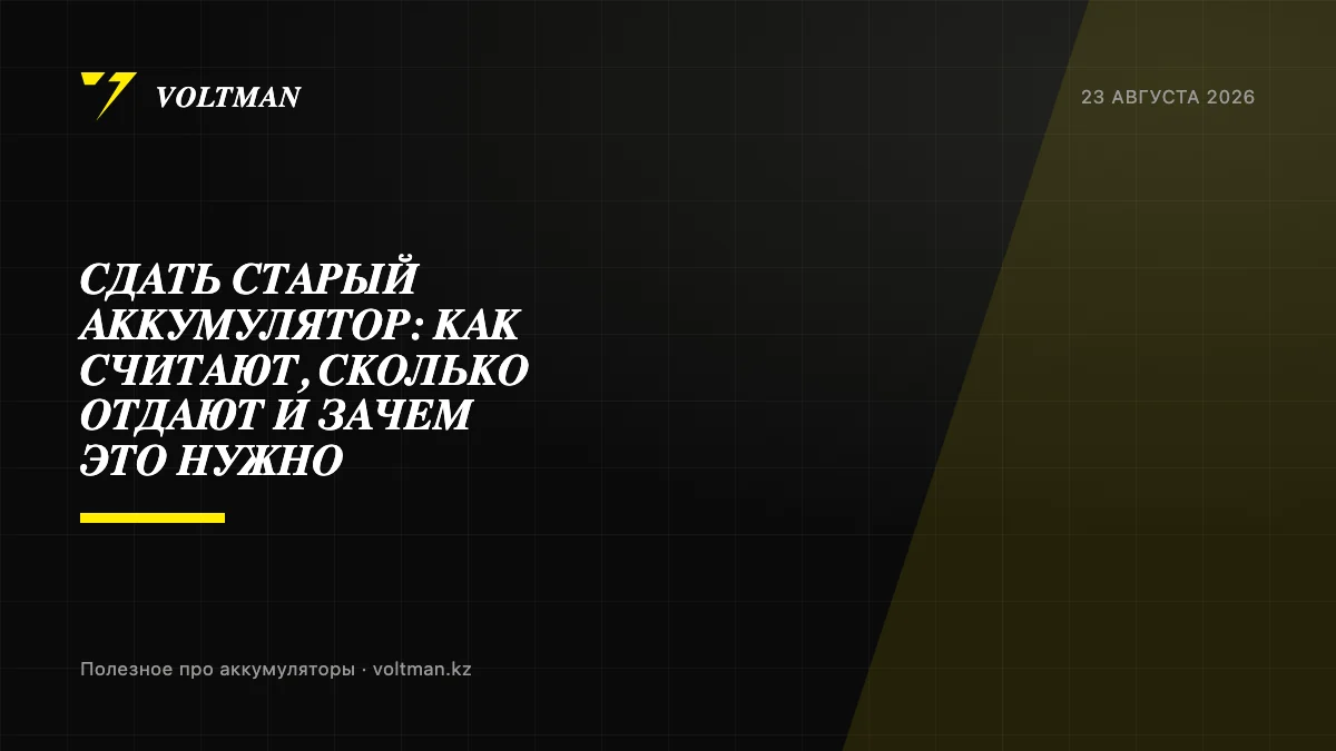 Сдать старый аккумулятор: как считают, сколько отдают и зачем это нужно